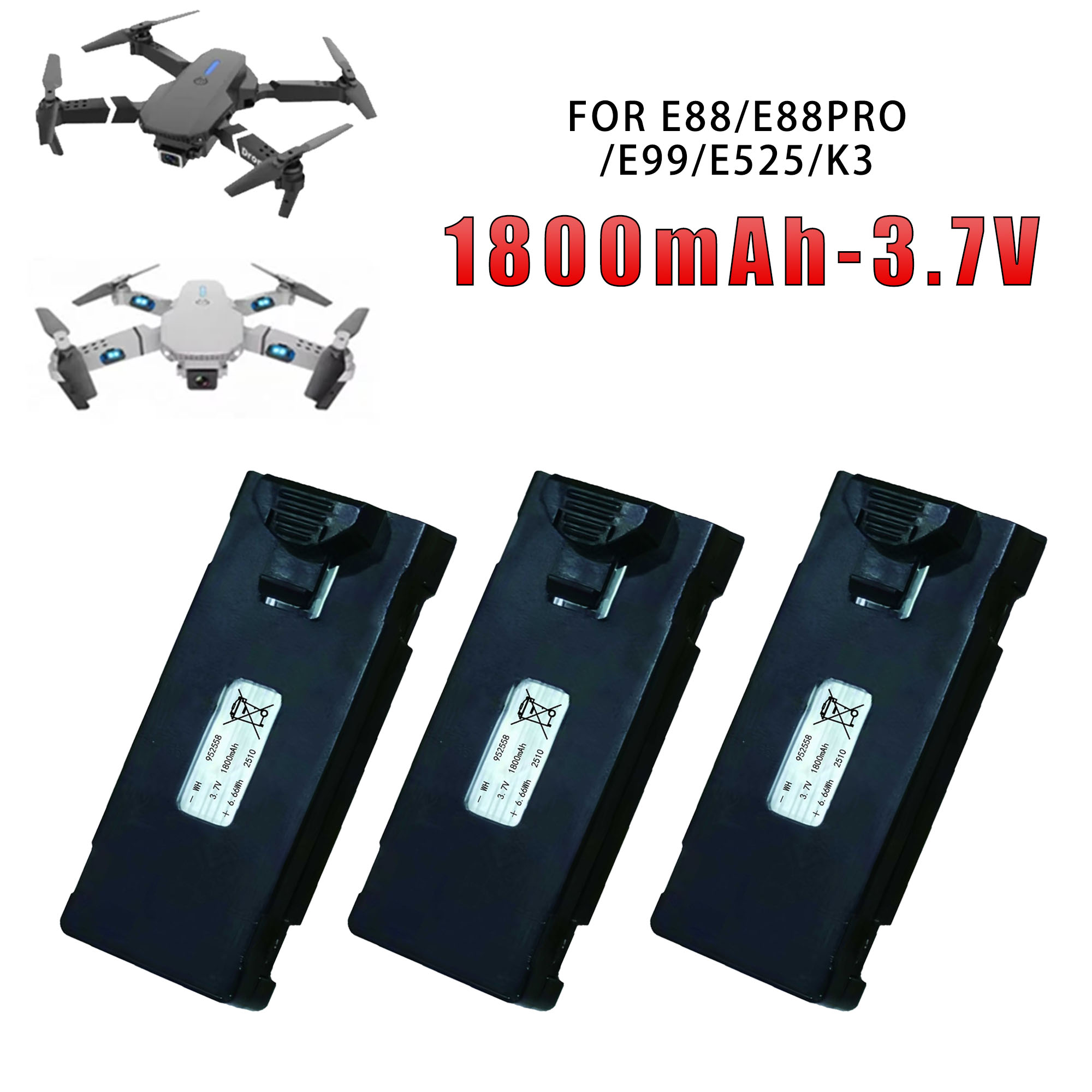 E88 3.7V 1800mAh Original Fact - огляд і ціна Eachine Drone E58